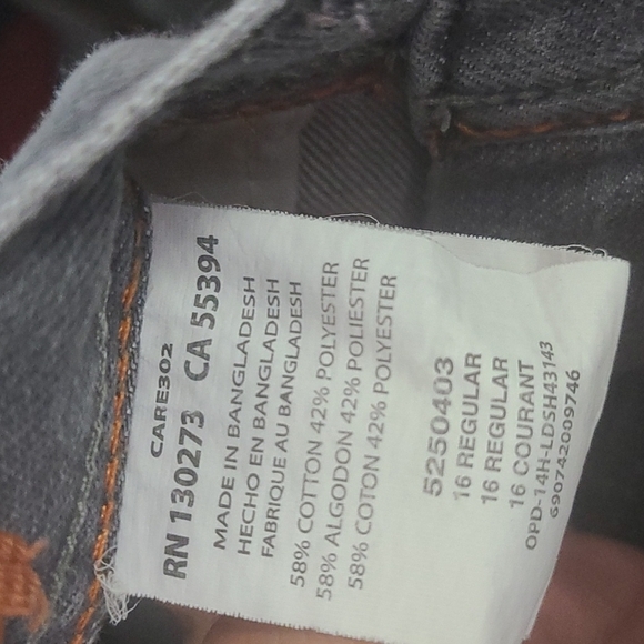 LEE Dungarees Asphalt Gray‎ Skinny Adjustable Waistband Sz 16 - Picture 4 of 4